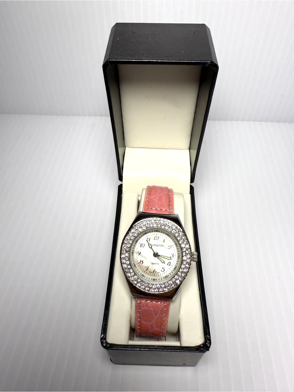 Browningdales Crystal Bezel Quartz Watch - Pink Strap